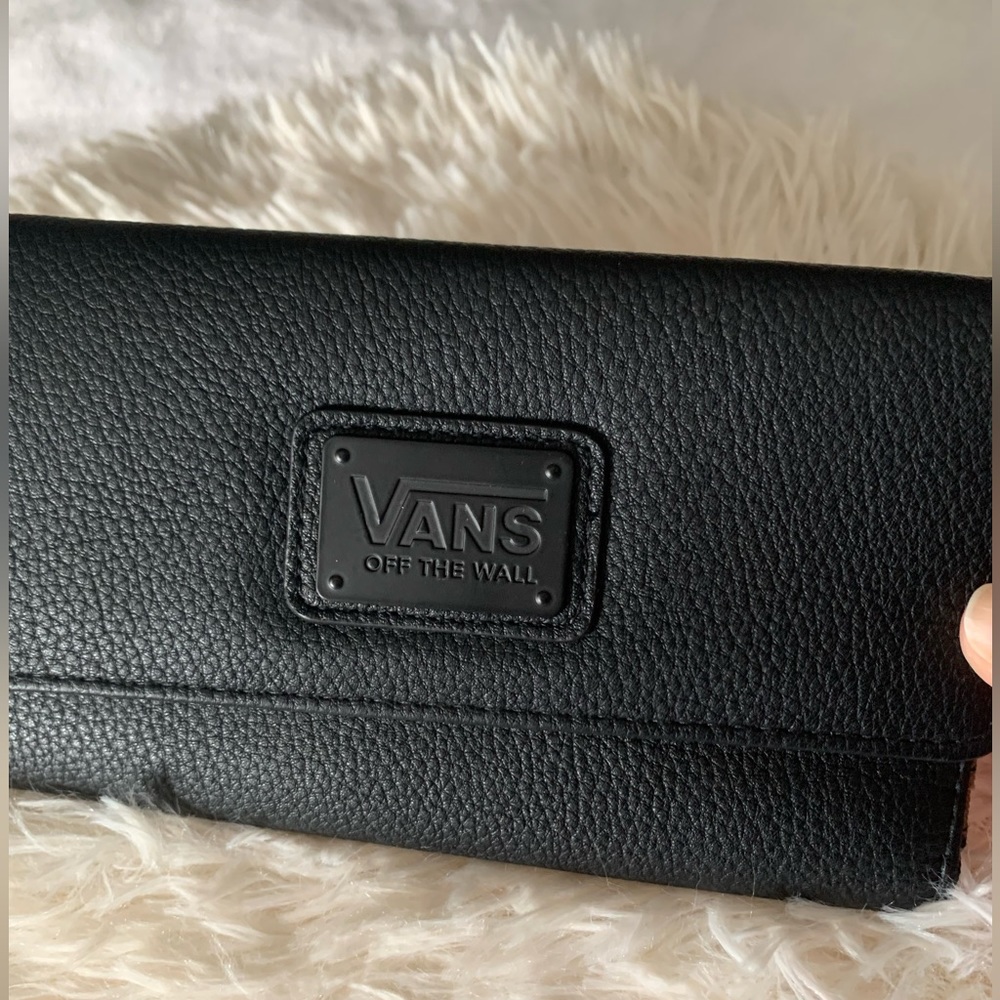 #014-Vans black faux leather wallet